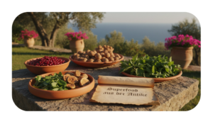 „Superfood Antike mit historischen Kraftpflanzen und nährstoffreichen Zutaten aus der traditionellen Pflanzenwelt.“